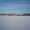 Вид с реки Свирь на д.Погра зимой. Автор: uz1awa