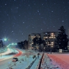 ночной снегопад в Саянске. Автор: Геннадий Ганущак